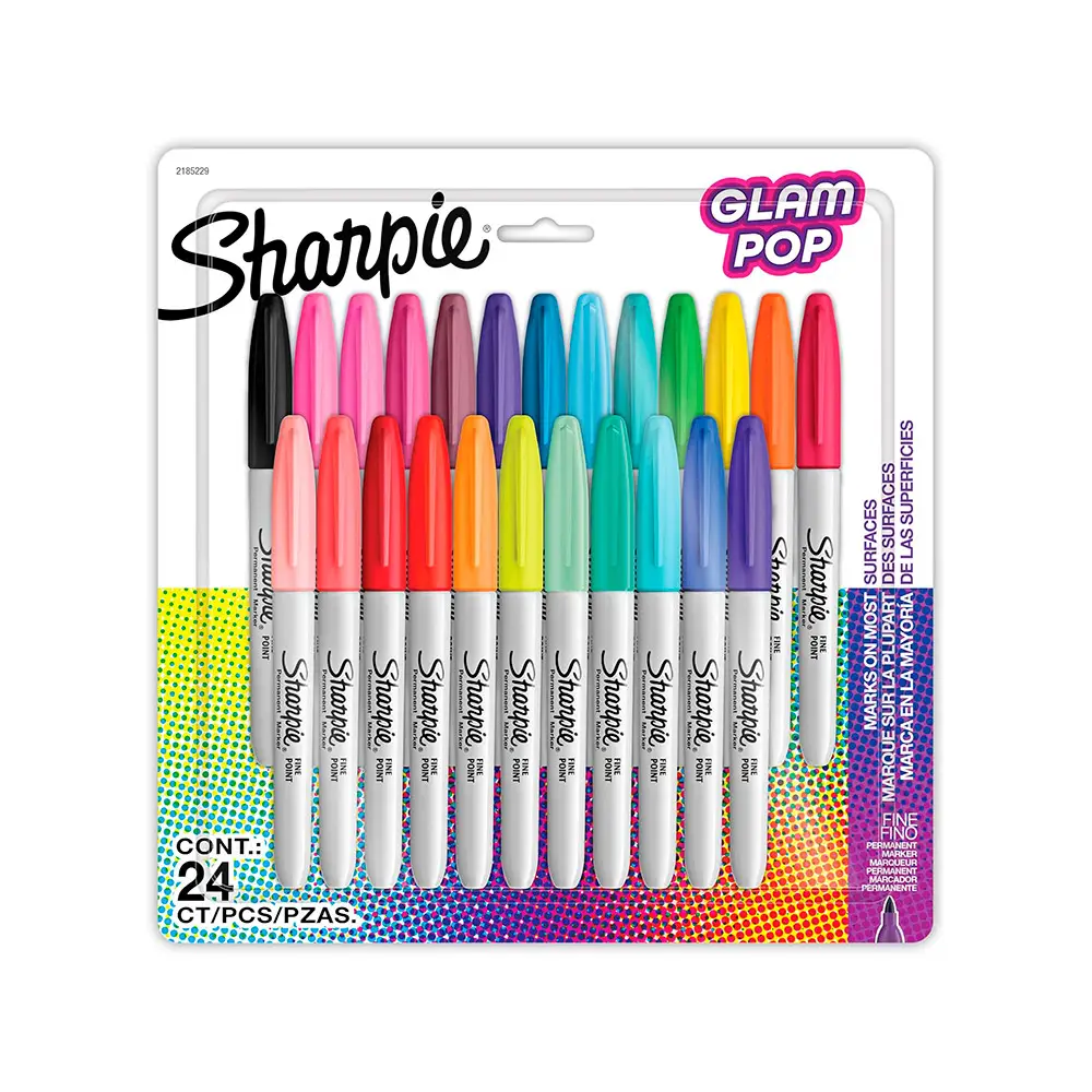 Marcador Sharpie Glam Pop 24 colores surtidos